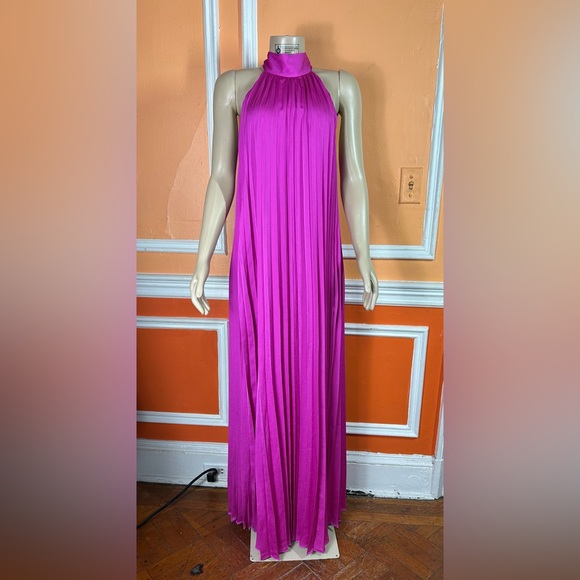 UngaroBeverly Pleated Halter Maxi Dress